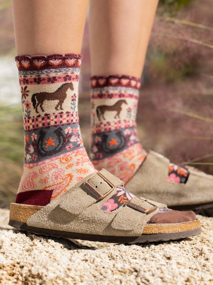 Boxed Boho Sock Set, Set of 3 - Horse