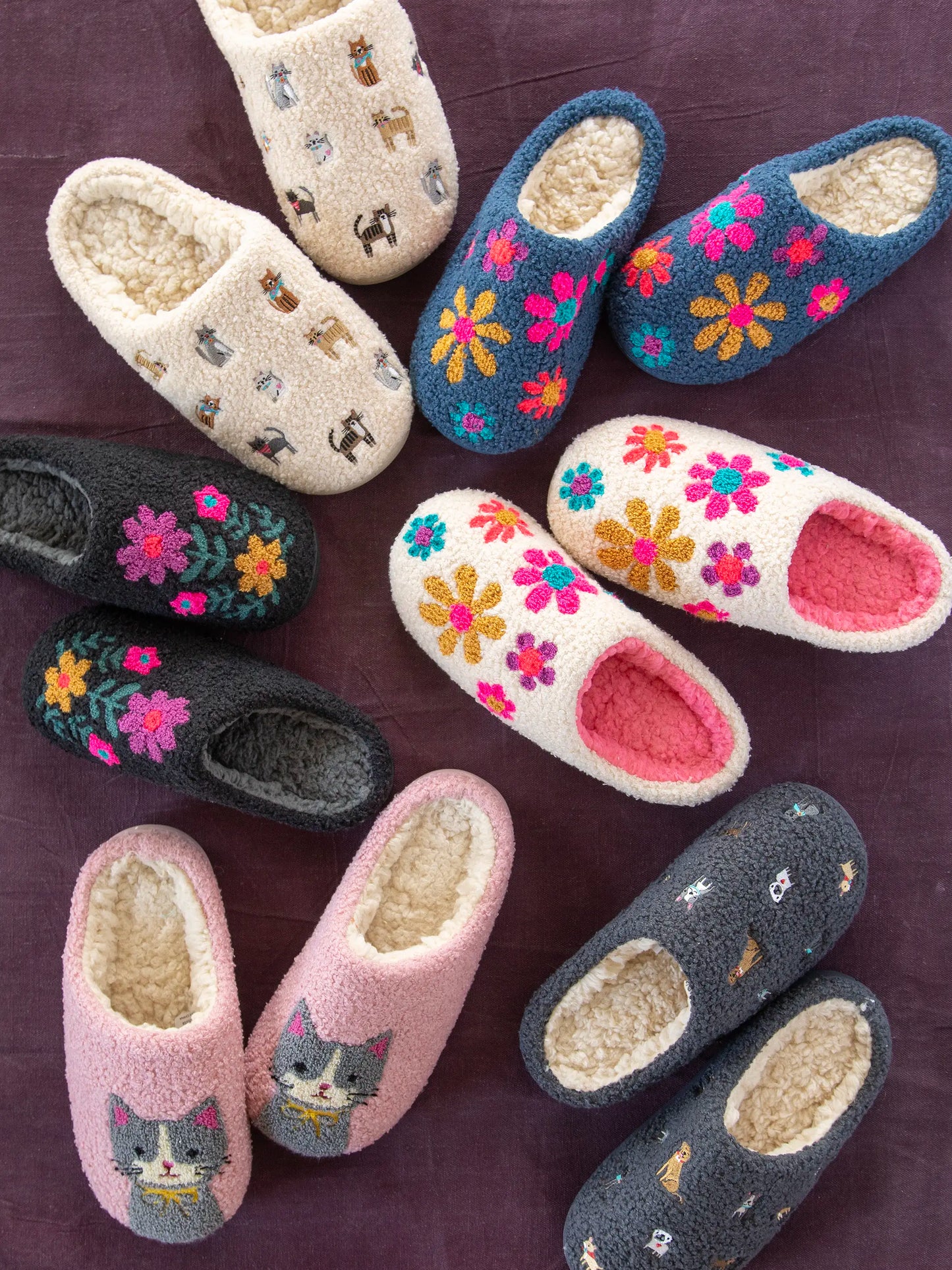 Icon Sherpa Slippers - Cream Daisy