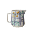 Botanical Grid Pattern Stoneware Pitcher